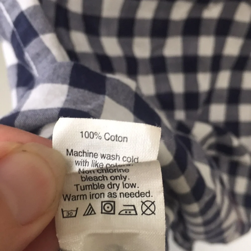 J. Crew The Perfect Shirt in navy gingham EUC